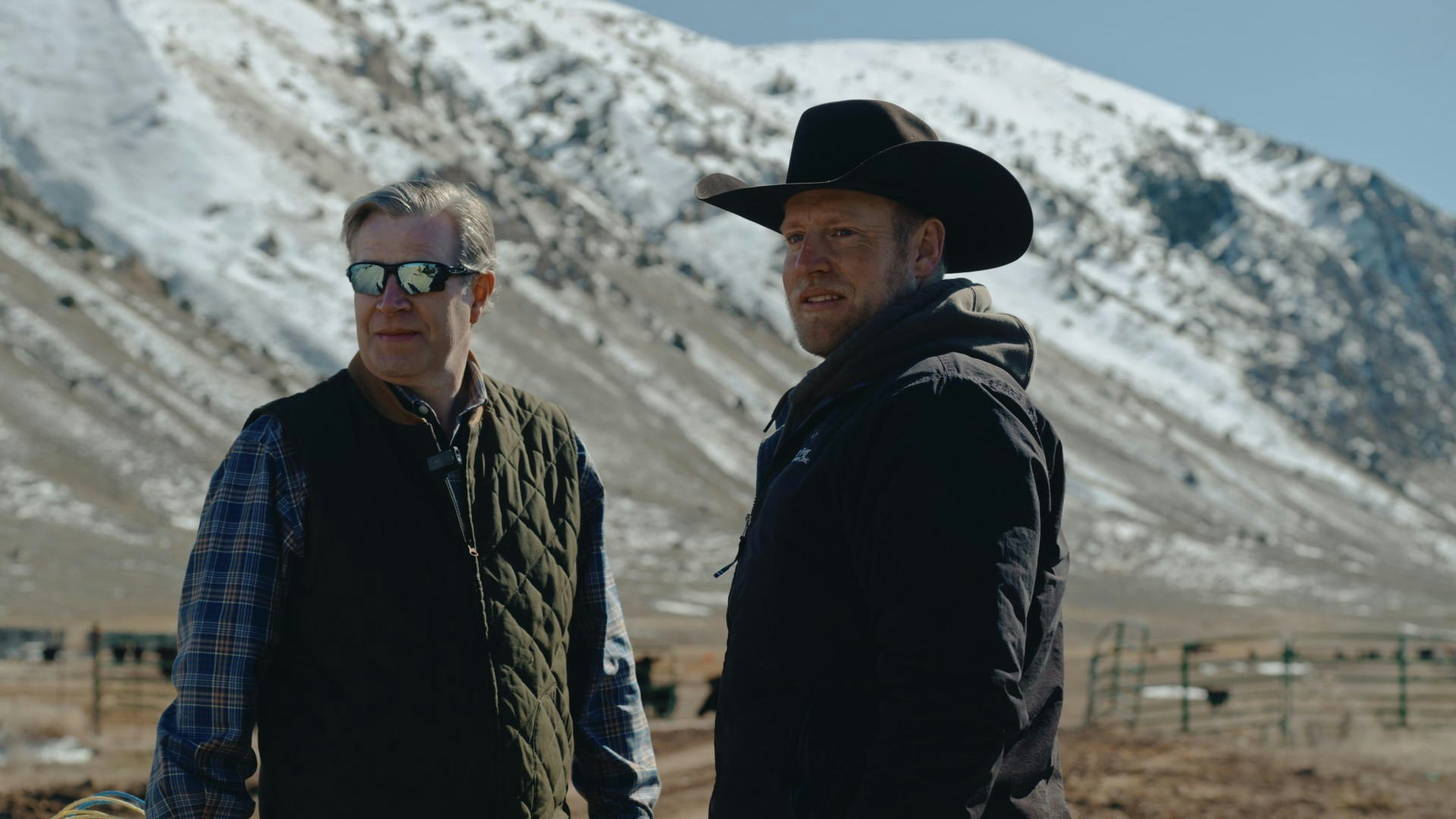 Trenton Thornock, Founder and CEO of Prometheus Hyperscale and Brady Thornock on their family farm in Uinta County.